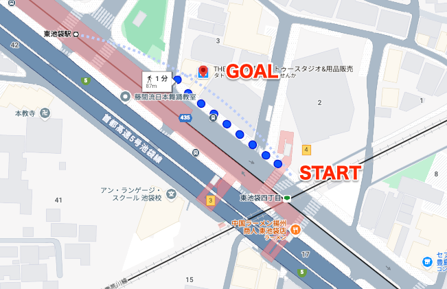 BEYOND(ビヨンド)池袋ANNEX店に東池袋駅から徒歩で行くときの流れ