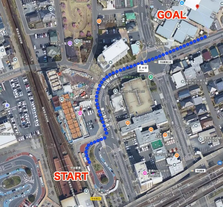 BEYOND（ビヨンド）守谷店に守谷駅から徒歩で行くときの流れ