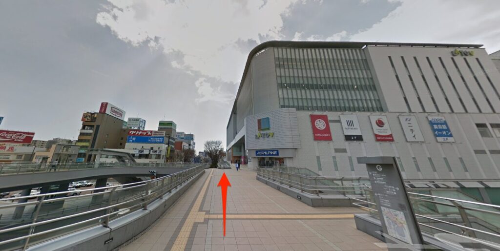 JRいわき駅南出口を出たらまっすぐ南に進む