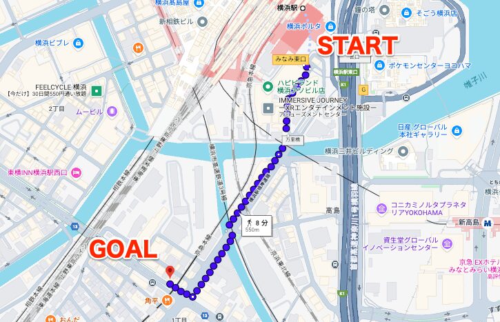 BEYOND（ビヨンド）横浜東口店に横浜駅から徒歩で行くときの流れ